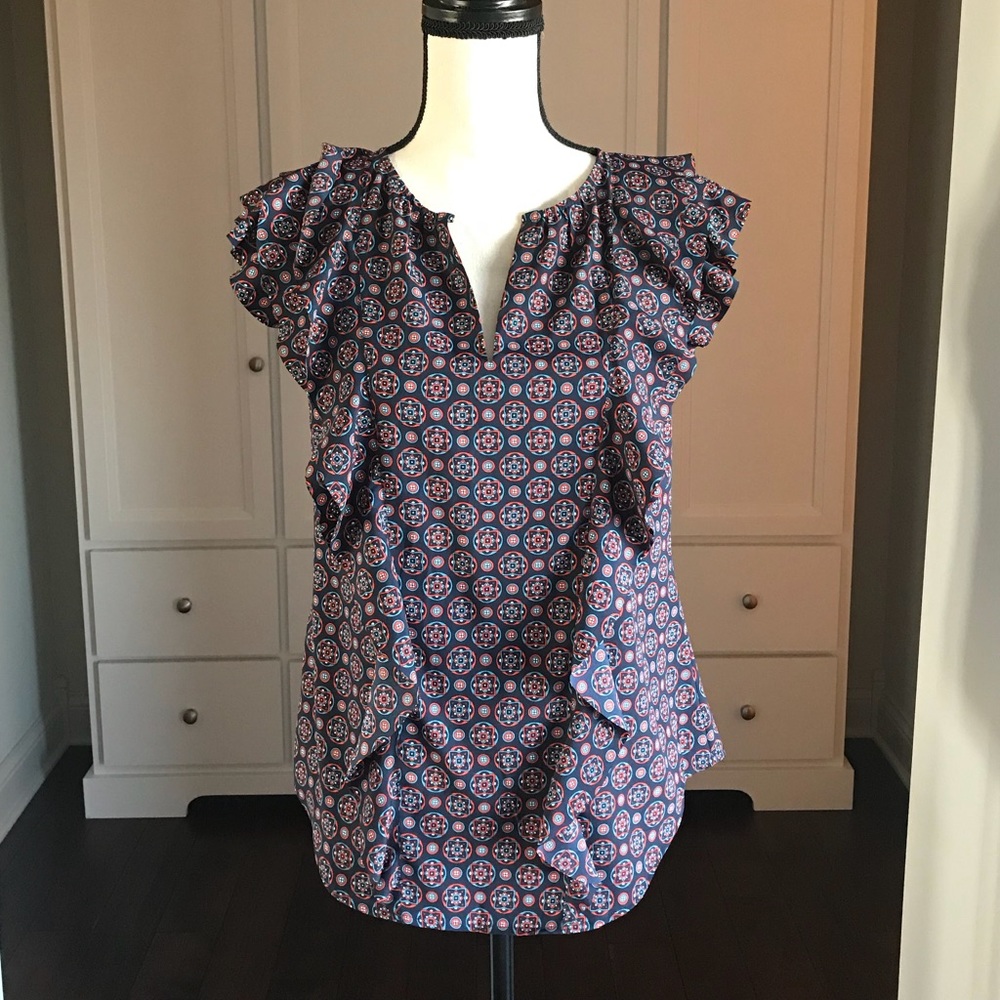 Banana Republic Sleeveless Ruffle Blouse